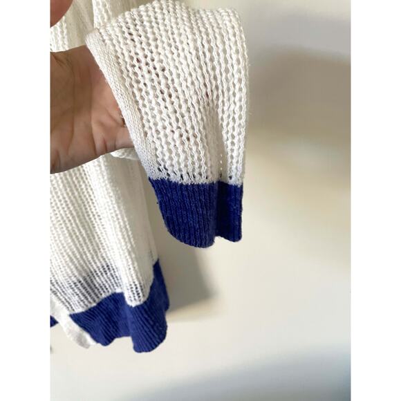 Soft Surroundings Linen Blend Lightweight Sweater White Purple Size XL - Picture 3 of 7